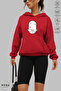 Unisex Hoodie Long Sleeve Pisces Balık Printed Hooded Brushed Inside Oversized 100% Cotton Combed Cotton Sweatshirt - 4