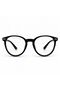 Blue Light Protective Glasses Black Round Frame Gold Detail Transparent Glass Computer Glasses - 2