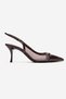 Orella Claret Red Print Buckled Mesh Women's Heeled Shoes - 4