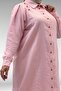 68021 Plus Size Button Detailed Muslin Shirt - Candy Pink - 2