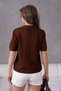 Women's Polo Neck Lace-Like Knit Knitted Detail Knitwear Sweater 12145 - 5