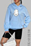 Unisex Hoodie Long Sleeve Pisces Balık Printed Hooded Brushed Inside Oversized 100% Cotton Combed Cotton Sweatshirt - 3