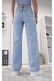 Karyıkama Casual Blue Snow Stretch Fabric Pallazo Women's Trousers - 2