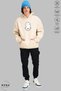 Unisex Hoodie Long Sleeve Pisces Balık Printed Hooded Brushed Inside Oversized 100% Cotton Combed Cotton Sweatshirt - 3