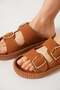 Teslen sole rope wrap double Buckled women Slipper taba - 4