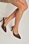 Y726462415 Brown Mesh Bead Embroidered İ Stiletto Heel Women's Shoes - 2