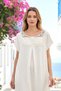 Beige Color Chest Pocket Lace Pack Linen Midi Dress - 3