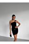 One-Shoulder Buckled Drape Detailed Dress