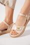 Kulen Yan Open U Buckled Women's Sandals Beige Skin - 3