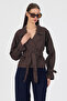DOUBLE-BREASTED CLOSURE RELAXED FIT LINED SHORT TRENCH COAT WITH BELT DETAIL #59070 - 2
