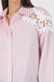 Lace Detailled Relaxed Fit Short Shirt # 34138 - 5