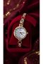 Heart Stone Quartz White Dial Rose Gold Color Bracelet Women Wristwatch - 3