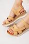 Redas side window Genuine Leather Orthopedic women Sandals beige skin - 4