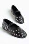 Women's Ballet Flats Black Bretli Trok Stone Oval Mold