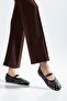 Women's Ballet Flats Black Bretli Trok Stone Oval Mold - 4
