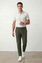 Men's Khaki Non-Marking J Jogger Pants Style B Ankle-Length D Woven Trousers with Back Pockets - 4