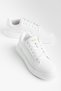 Men's Sports Shoes White Flat Sole Lace-Up Printed Faux Leather