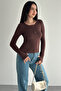 Women's Button Detailed Long Sleeve Blouse – Round Neck Casual Stylish Blouse - 6
