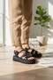 Women's Sparkling Chain Detail Multi-Strap Thick Sole Sandals