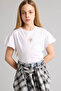 100% Cotton Heart Embroidered T-Shirt for Girls G9913A826Sm