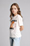 100% Cotton Relax Fit Short Sleeve Ecru Printed T-Shirt Girls G8208A826Sm - 3
