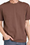 Crew Neck Cross Woven Brown Men's T-Shirt D7912Ax/Bn534 - 4