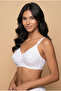 Woven Cotton Bra , Wide Band Strap with Fabric Texture Design - 3