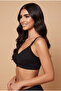 Woven Cotton Bra , Wide Band Strap with Fabric Texture Design - 3
