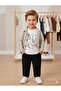 Boy's Striped Shirt Set with Tiger Figure, 3-Piece Set