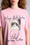 100% Cotton Oversized Crew Neck Printed Short Sleeve T-Shirt G9004Ax26Sm - 4