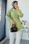 Sequin Detailed Women's Shirt Tunic Set of Belt – Green - 4