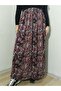 Elastic Waist Patterned Medium Thickness Combed Cotton Fabric Maxi Length Mother's Skirt, Prayer Skirt Size 38-50