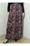 Elastic Waist Patterned Medium Thickness Combed Cotton Fabric Maxi Length Mother's Skirt, Prayer Skirt Size 38-50 - 2
