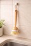 Bamboo Strappy Dish Brush Natural Wooden Kitchen Cleaning Brush Hard-Bristled Sink Brush - 3