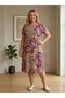 Plus Size Woven Viscose Yandan C Pocketed Relaxed Fit High Quality Dress