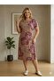Plus Size Woven Viscose Yandan C Pocketed Relaxed Fit High Quality Dress - 2
