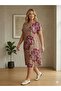 Plus Size Woven Viscose Yandan C Pocketed Relaxed Fit High Quality Dress - 3