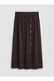 Brown A-Line Belmando Skirt with Elastic Waist - 5