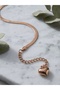 Thick Italian Copper Color Crushed Chain Heart Detailed Stainless Steel Bracelet - 4