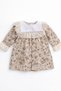 Baby Girl Floral Print Lace Detailed Dress – Cotton Piece Long Sleeve Baby Dress for Eid - 5