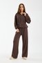 Women's Wide-Leg Drawstring Waist Detailed Tracksuit Set with Pocketed Laces - Wide Leg Tracksuit Set - 4