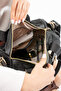 Quilted Cylinder Women's Shoulder Bag with Gold Accessories - 5