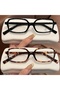 2-Pack Leopard Black Square Bone Transparent Women Men Unisex Blue Light Protection Screen Glasses Eyewear