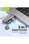 قارئ بطاقات3 في 1 USB 2.0 يدعم TF + SD + USB OTG بسرعة 480 ميجابت في الثانية متوافق مع تايب سي - 3