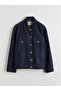 Xside Navy Blue Shirt Collar Women's Jean Jacket - 7