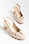 Large Size Women's Short Heeled Shoes, Patent Leather, Stoned, Buckled - 3