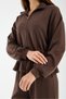 Women's Modal Fabric Zipper Tracksuit Set Waist Ruched Baggy Pants Casual Sports Set - 5