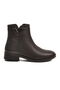 Brown Genuine Leather Women's Heeled Boots with Fleece Inside - 2