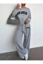 Women's Los Angelos Printed Boat Neck Flat Leg Jogger Pants Bottom Top Tracksuit Set - 3