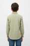Boys Lime Green Check Long Sleeve Shirt Navy Contrast Buttons 2–12 Years /MH - 2